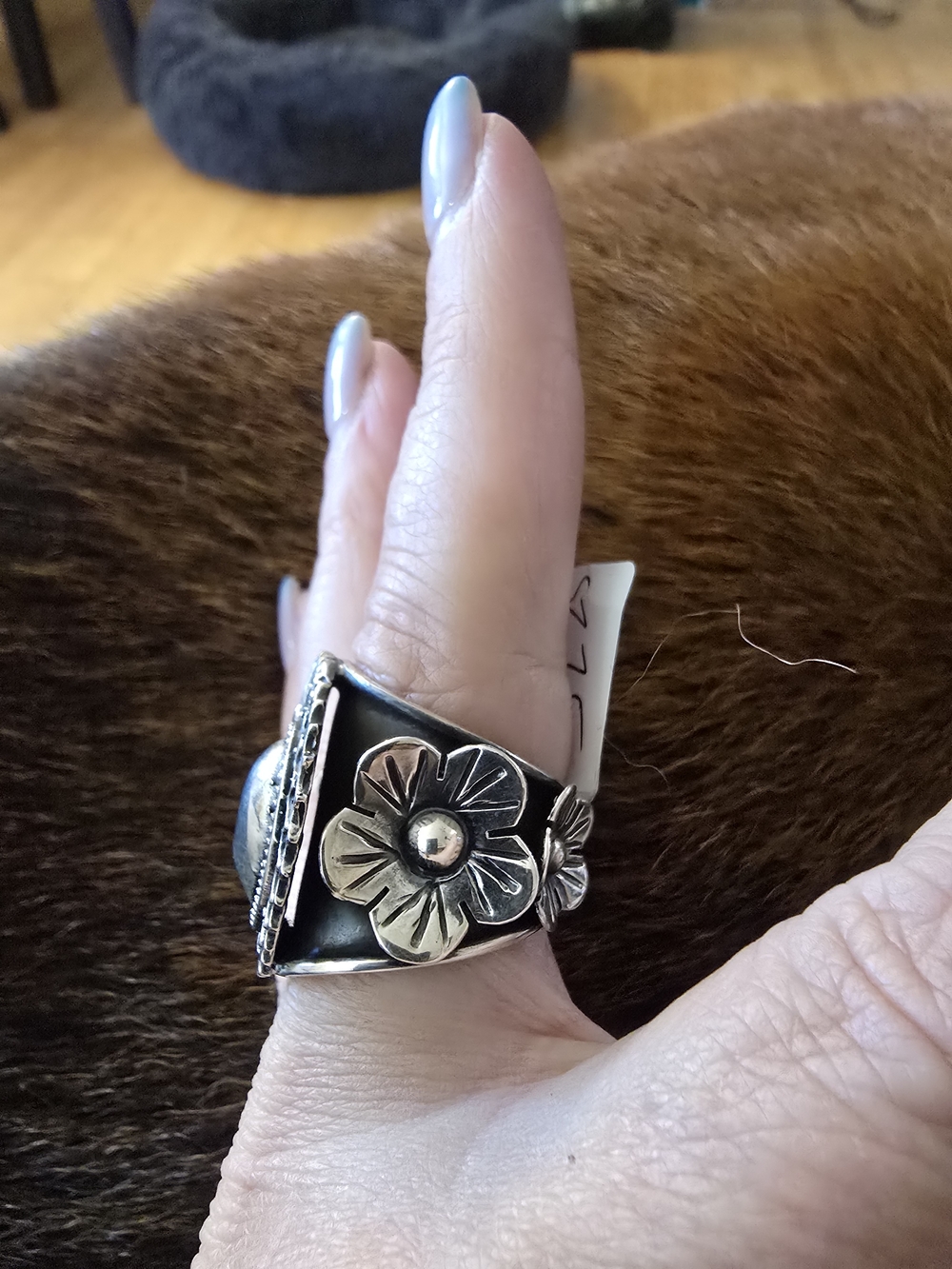 Taxco Sacred Heart Sterling Ring-sz 7.5 - Picture 2 of 5